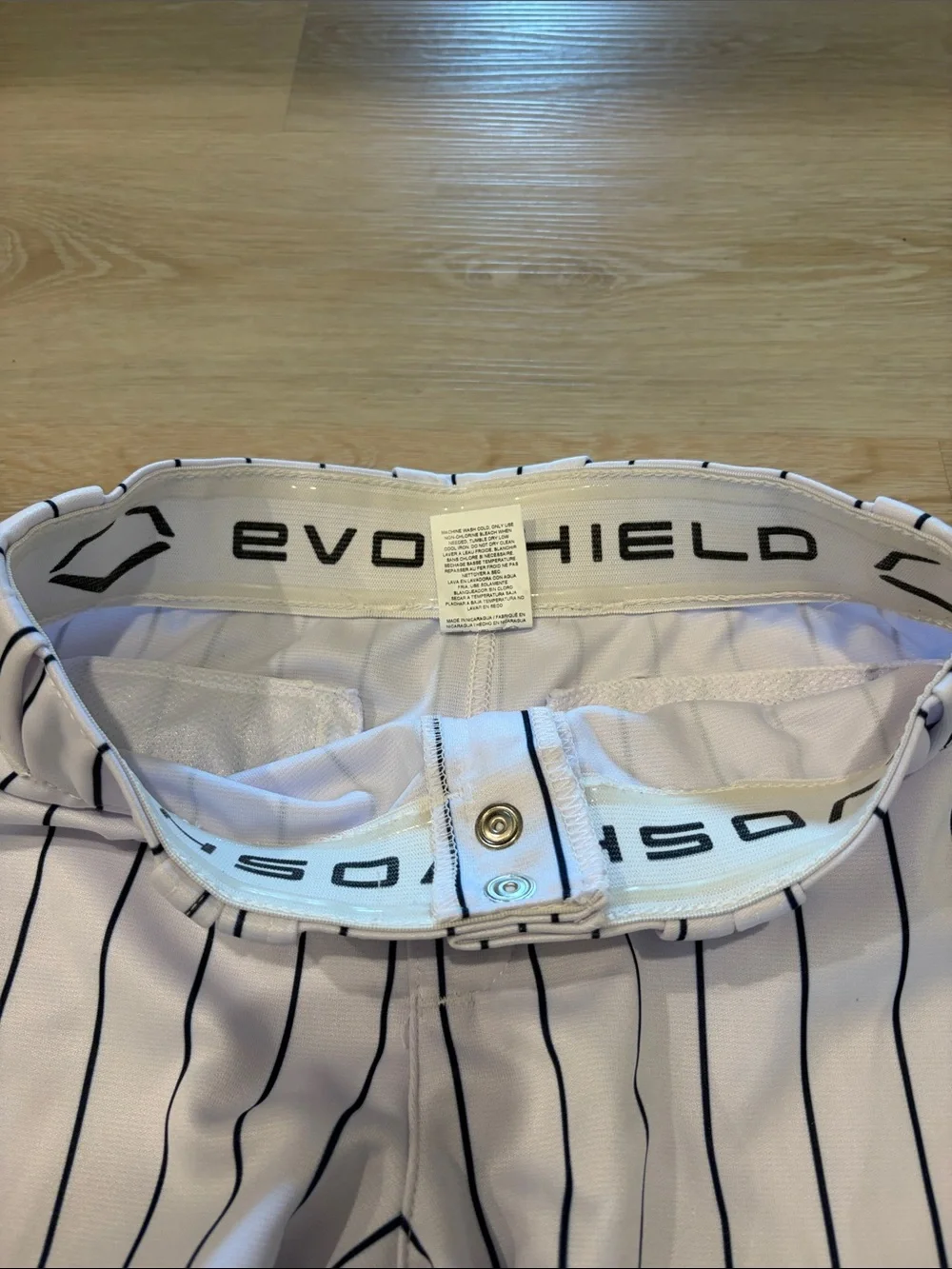 Kids White Pinstripe Baseball Pants